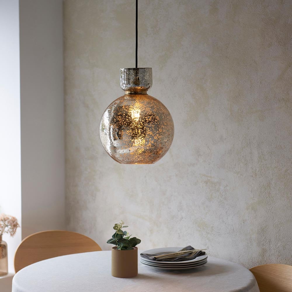 Read more about Muskogee blown glass pendant ceiling light in brass