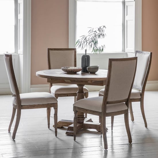 round extendable dining table and chairs set