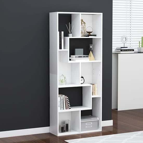 Photo of Nael wooden bookcase and shelving unit in white