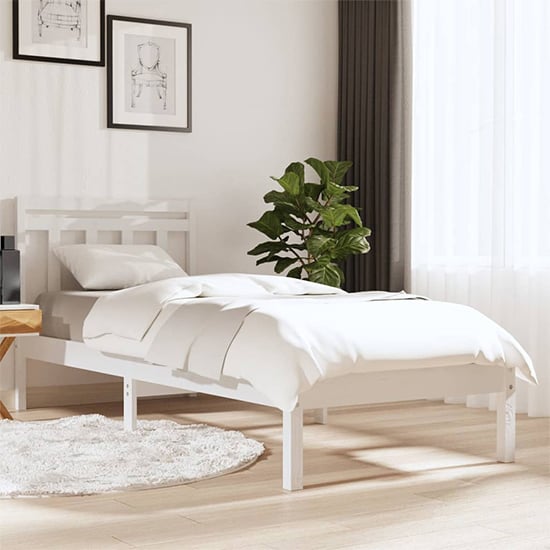 Naida Solid Pinewood Single Bed In White | Furniture in Fashion