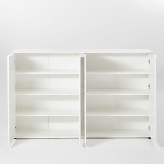 Nala Shoe Storage Cabinet In White High Gloss With 4 Doors | Furniture ...