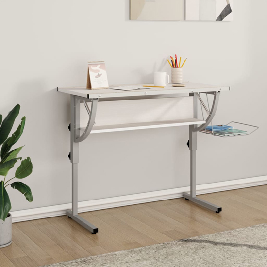 Product photograph of Nantwich Wooden Laptop Desk Adjustable In White And Grey from Furniture in Fashion