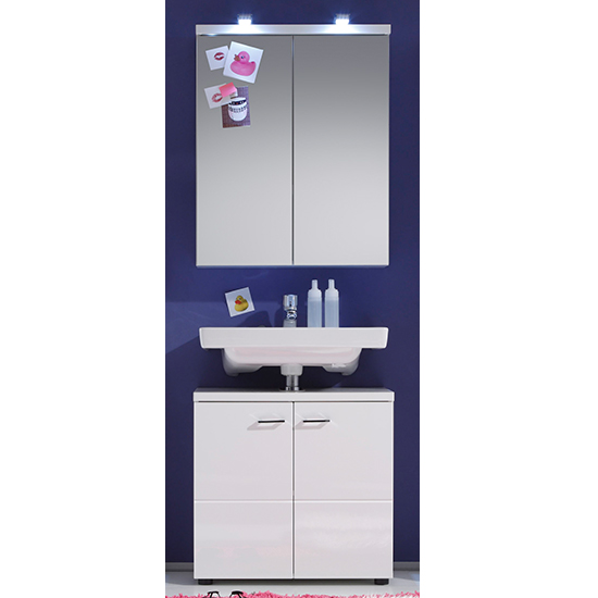 Narto LED Bathroom Furniture Set 1 In White High Gloss