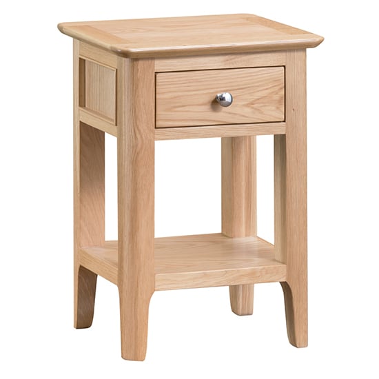 Product photograph of Nassau Wooden 1 Drawer Side Table In Natural Oak from Furniture in Fashion