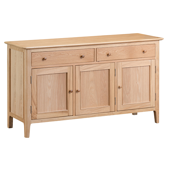 Product photograph of Nassau Wooden 3 Doors And 2 Drawers Sideboard In Natural Oak from Furniture in Fashion