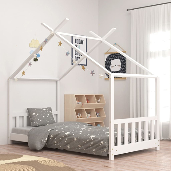 Natara Wooden Tree House Kids Single Bed In White | Furniture in Fashion