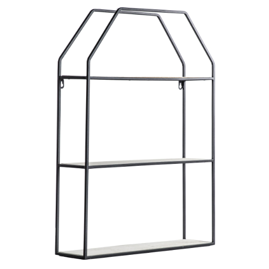 Product photograph of Nathen Wooden Open Shelving Unit With Metal Frame In Black from Furniture in Fashion