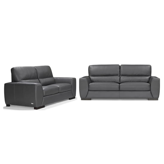 natick leather 3+2 seater sofa in anthracite