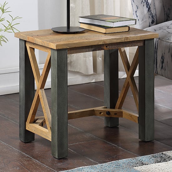 Product photograph of Nebura Wooden Side Table In Reclaimed Wood from Furniture in Fashion