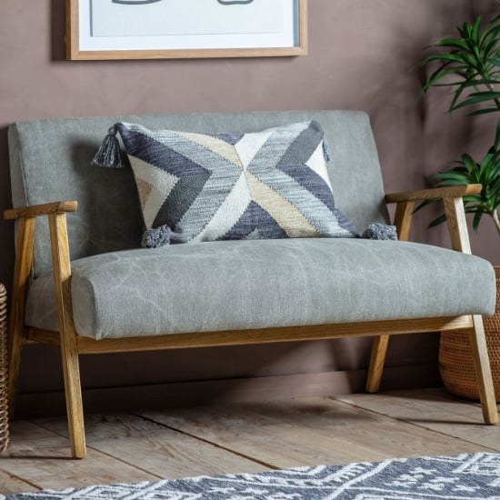 Product photograph of Neelan Fabric 2 Seater Sofa With Wooden Frame In Pebble from Furniture in Fashion