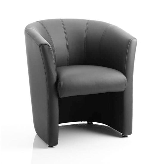 Product photograph of Neo Leather Single Tub Chair In Black from Furniture in Fashion