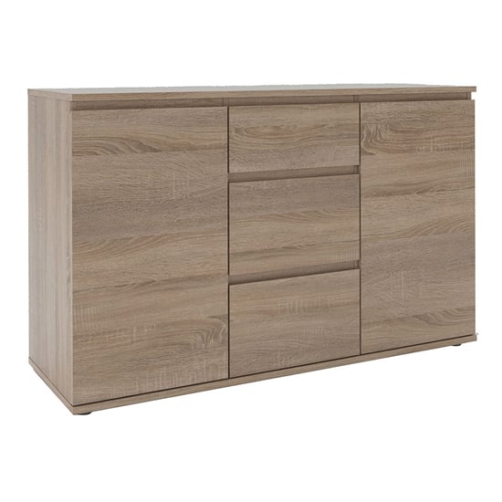 Product photograph of Naira Wooden Sideboard In Truffle Oak With 2 Doors 3 Drawers from Furniture in Fashion