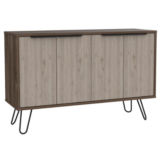 Product photograph of Newcastle Wooden Sideboard In Smoked Bleached Oak With 4 Doors from Furniture in Fashion