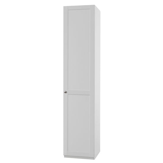 Read more about New tork tall wooden wardrobe in white with 1 door