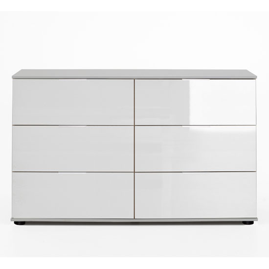 Product photograph of New Xork Wooden Chest Of Drawers In High Gloss White from Furniture in Fashion