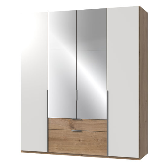 New Xork Tall Mirrored Wardrobe In High Gloss White 3 Doors | Furniture ...