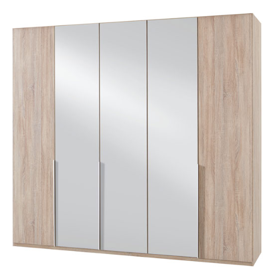 New York Mirrored Wardrobe In Oak With 5 Doors | Furniture in Fashion