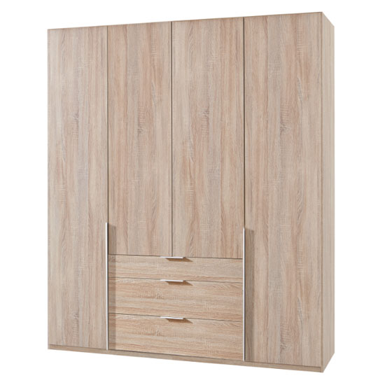Read more about New york tall wooden 4 doors wardrobe in oak