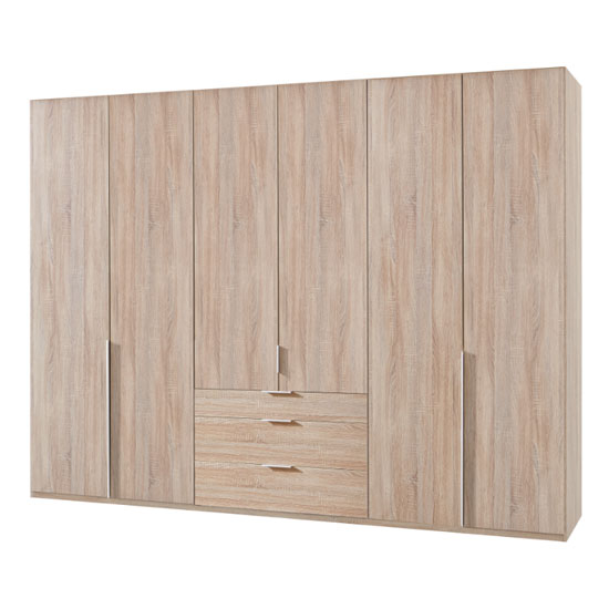 Read more about New york tall wooden 6 doors wardrobe in oak