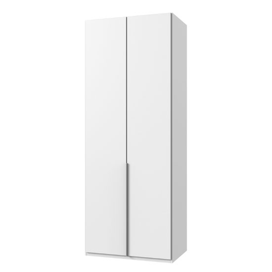 Read more about New york tall wooden wardrobe in white 2 doors