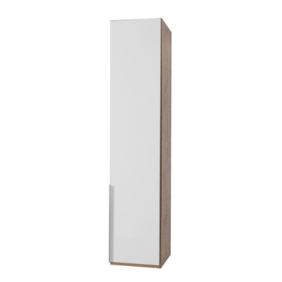 Read more about New york tall wooden wardrobe in white and oak 1 door