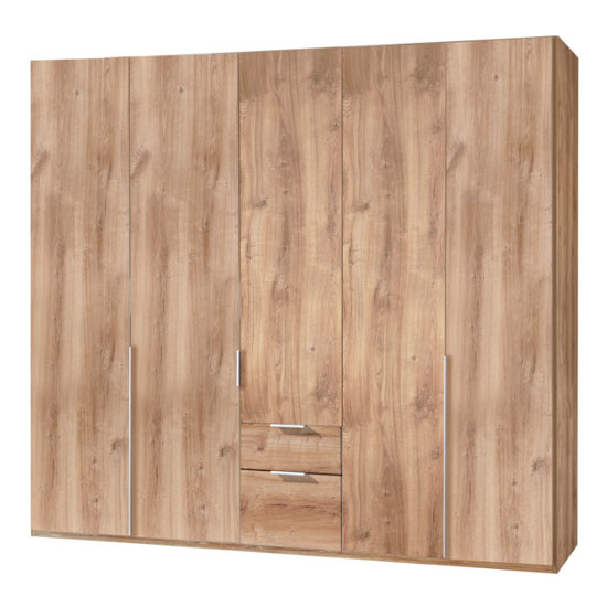 Read more about New york wooden 5 doors wardrobe in planked oak