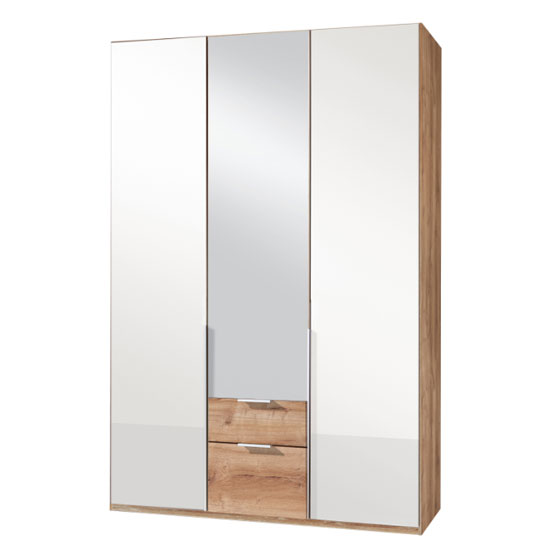 New Xork Mirrored Wardrobe In High Gloss White 4 Doors | Furniture in ...