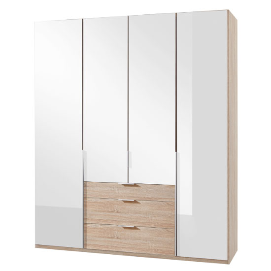 New Tork Wooden Wardrobe In White With 3 Doors | Furniture in Fashion