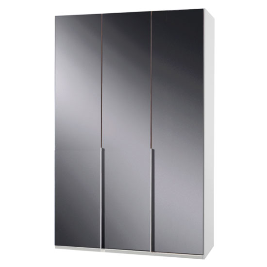 Read more about New zork wooden wardrobe in gloss grey and white 3 doors