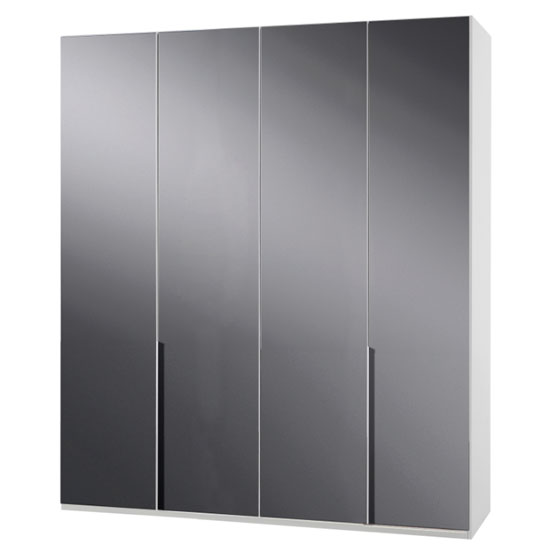 Read more about New zork wooden wardrobe in gloss grey and white 4 doors