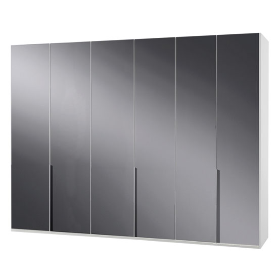 Read more about New zork wooden wardrobe in gloss grey and white 6 doors