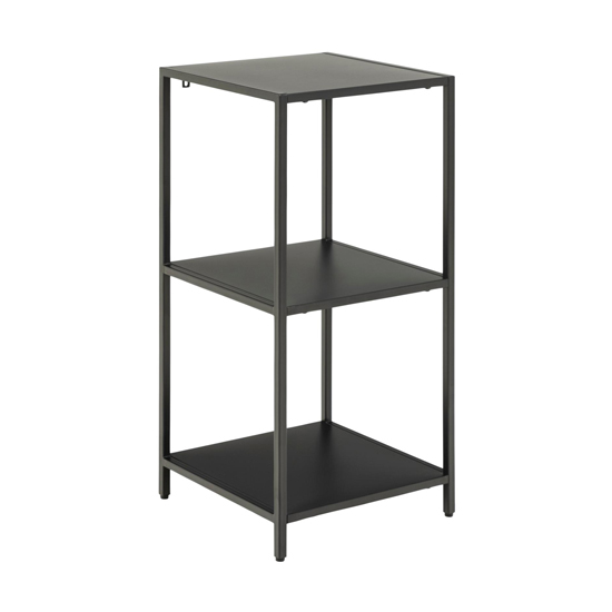 Product photograph of Newberry Metal 2 Shelves Bookcase In Matt Black from Furniture in Fashion