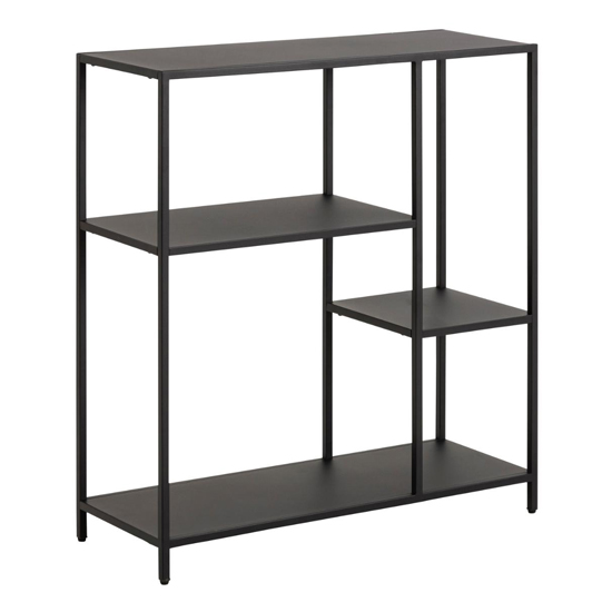 Product photograph of Newberry Metal 3 Shelves Bookcase In Matt Black from Furniture in Fashion