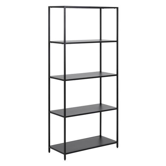 Product photograph of Newberry Metal 4 Shelves Bookcase In Matt Black from Furniture in Fashion