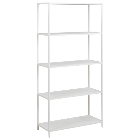 Product photograph of Newberry Metal 4 Shelves Bookcase In Matt White from Furniture in Fashion