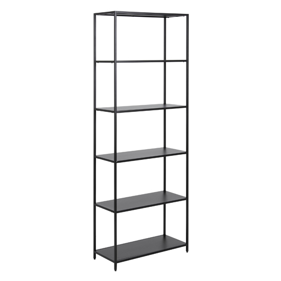 Product photograph of Newberry Metal 5 Shelves Bookcase In Matt Black from Furniture in Fashion