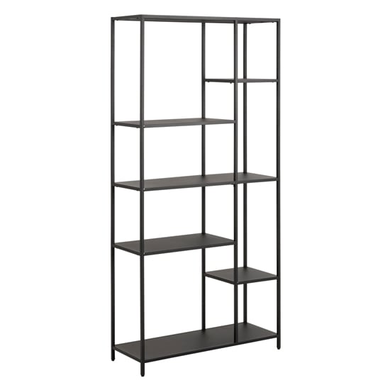 Product photograph of Newberry Metal 6 Shelves Bookcase In Matt Black from Furniture in Fashion