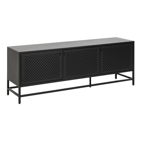 Product photograph of Newberry Large Metal 3 Doors Sideboard In Matt Black from Furniture in Fashion