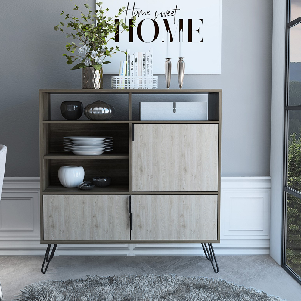 newcastle wooden sideboard in brown and oak