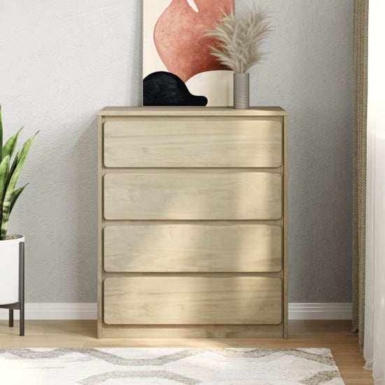 Product photograph of Newport Wooden Chest Of 4 Drawers In Oak from Furniture in Fashion