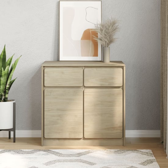 Product photograph of Newport Wooden Sideboard With 2 Doors 2 Drawers In Oak from Furniture in Fashion