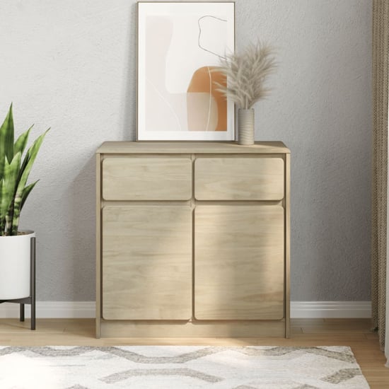 newport wooden sideboard with 2 doors 2 drawers in oak