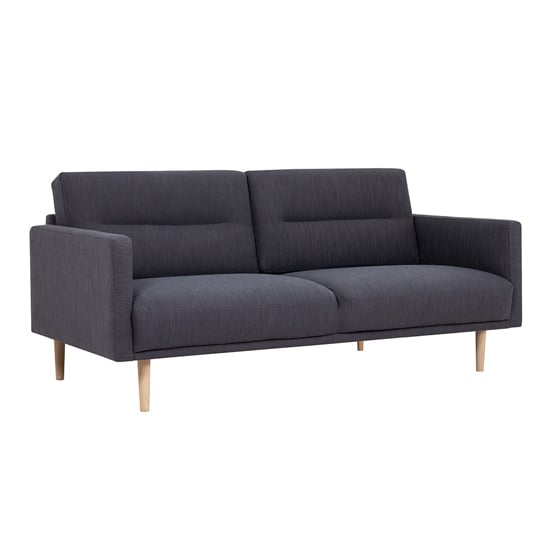 Photo of Nexa fabric 2 seater sofa in anthracite with oak legs