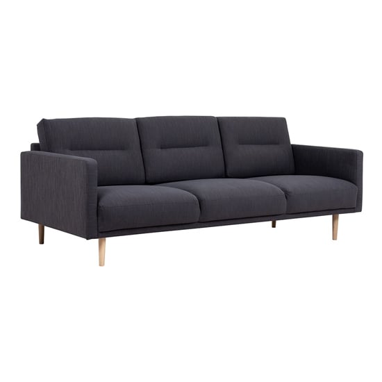 Read more about Nexa fabric 3 seater sofa in anthracite with oak legs