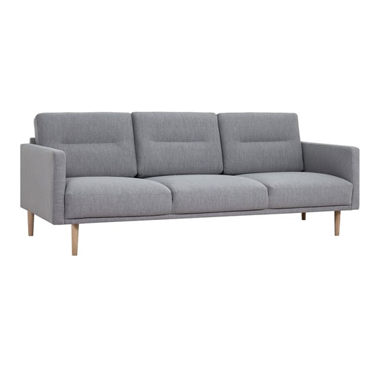 Read more about Nexa fabric 3 seater sofa in soul grey with oak legs