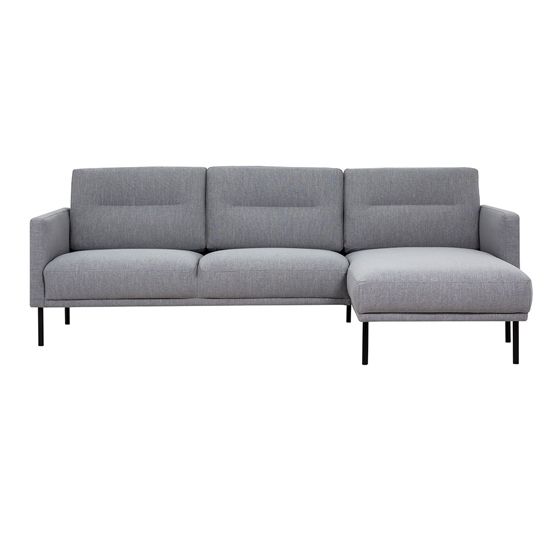 Product photograph of Nexa Fabric Right Handed Corner Sofa In Soul Grey With Black Leg from Furniture in Fashion