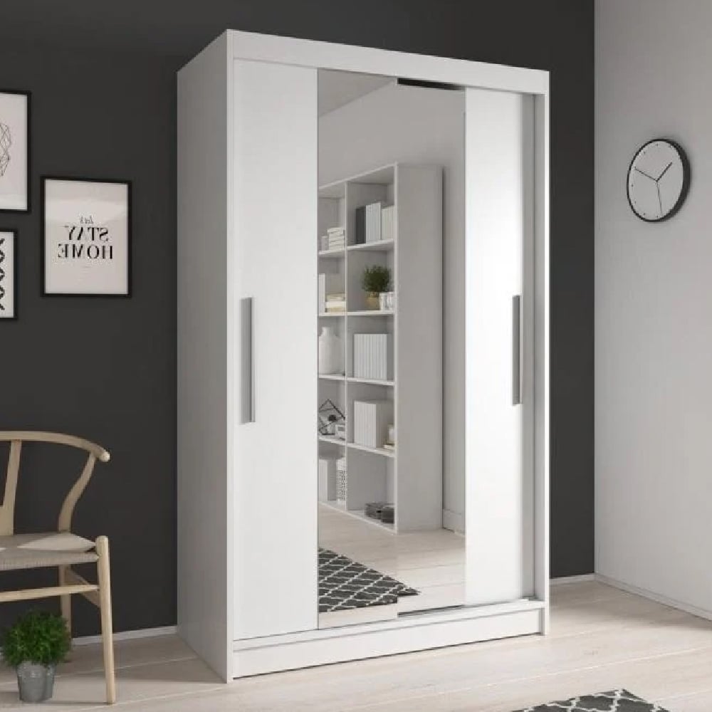 Read more about Nichols wooden wardrobe with 2 sliding doors in white