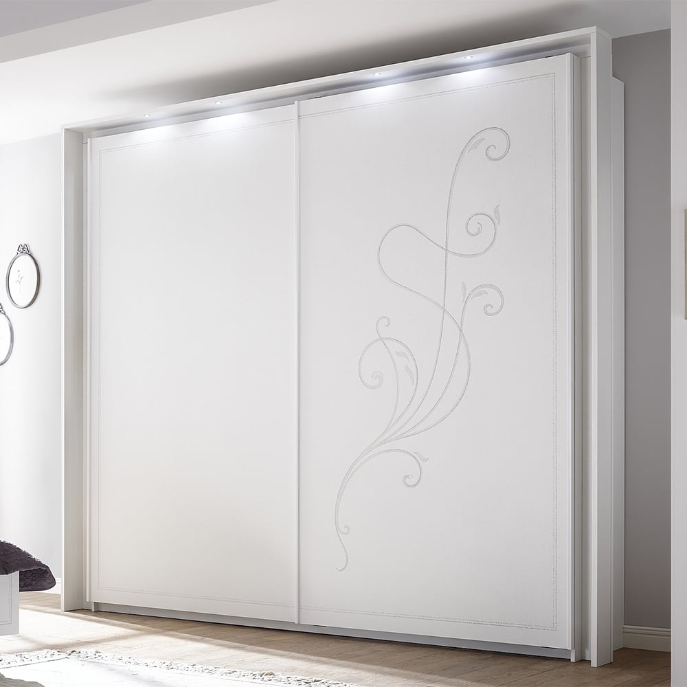 nivea wooden wardrobe in serigraphy white and led