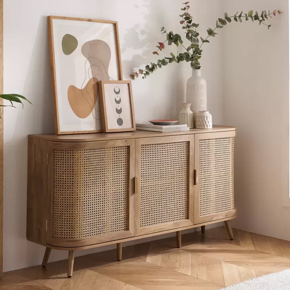 nixa wooden sideboard with 3 doors in oak