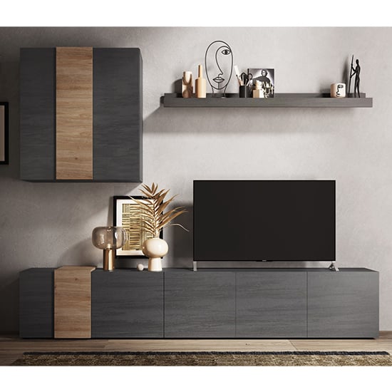 Read more about Noa wooden living room furniture set in titan and oak